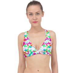 Bright Multicolored Abstract Print Classic Banded Bikini Top by dflcprintsclothing