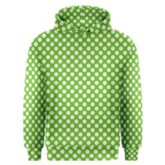 Pastel Green Lemon, White Polka Dots Pattern, Classic, Retro Style Men s Overhead Hoodie by Casemiro