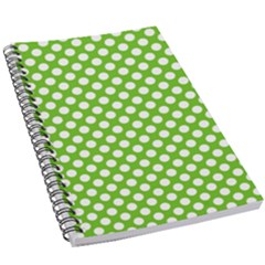 Pastel Green Lemon, White Polka Dots Pattern, Classic, Retro Style 5 5  X 8 5  Notebook by Casemiro