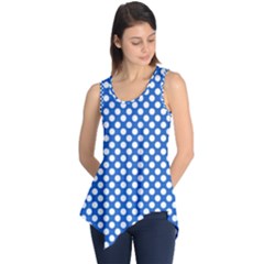 Pastel Blue, White Polka Dots Pattern, Retro, Classic Dotted Theme Sleeveless Tunic by Casemiro