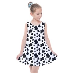 Black And White Cow Spots Pattern, Animal Fur Print, Vector Kids  Summer Dress by Casemiro