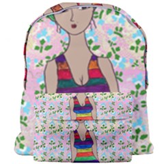 Tan Swimmer Flowerwall Giant Full Print Backpack