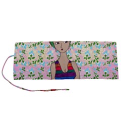 Tan Swimmer Flowerwall Roll Up Canvas Pencil Holder (s) by snowwhitegirl