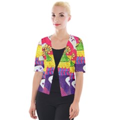 Circus Ghosts Cropped Button Cardigan