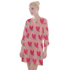 Hearts Open Neck Shift Dress