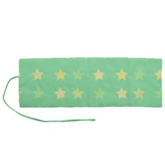 Stars Green Roll Up Canvas Pencil Holder (m) by tousmignonne25