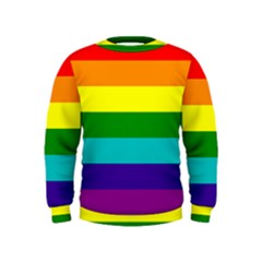 Original 8 Stripes Lgbt Pride Rainbow Flag Kids  Sweatshirt by yoursparklingshop