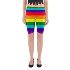 Original 8 Stripes Lgbt Pride Rainbow Flag Yoga Cropped Leggings by yoursparklingshop