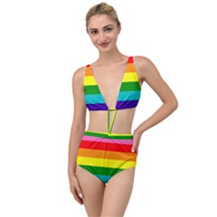 Original 8 Stripes Lgbt Pride Rainbow Flag Tied Up Two Piece Swimsuit by yoursparklingshop