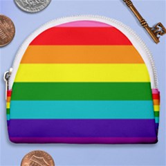 Original 8 Stripes Lgbt Pride Rainbow Flag Horseshoe Style Canvas Pouch by yoursparklingshop