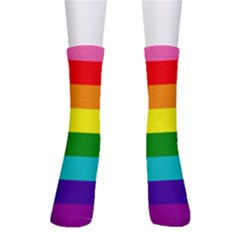 Original 8 Stripes Lgbt Pride Rainbow Flag Men s Crew Socks by yoursparklingshop