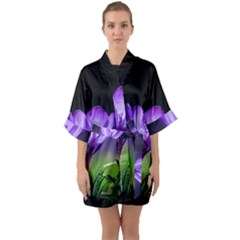 Floral Nature Half Sleeve Satin Kimono  by Sparkle