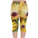 Yellow Flowers Velvet Capri Leggings  View2