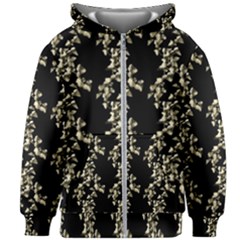 Dark Botanical Motif Pattern Kids  Zipper Hoodie Without Drawstring