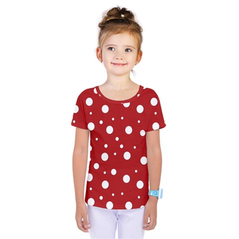 Mushroom Pattern, Red And White Dots, Circles Theme Kids  One Piece Tee by Casemiro