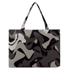 Trippy Sepia Paint Splash, Brown, Army Style Camo, Dotted Abstract Pattern Zipper Medium Tote Bag by Casemiro