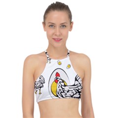 Roseanne Chicken, Retro Chickens Racer Front Bikini Top by EvgeniaEsenina