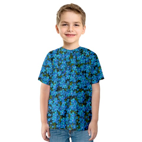 Blue Sakura Forest  Tree So Meditative And Calm Kids  Sport Mesh Tee by pepitasart