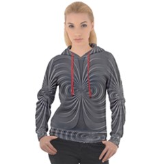 Abstract Metallic Spirals, Silver Color, Dark Grey, Graphite Colour Women s Overhead Hoodie by Casemiro