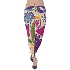 Spring Pattern Velvet Leggings by designsbymallika