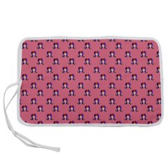 60s Ombre Hair Girl Pink Pen Storage Case (l)