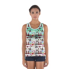 Kawaii Collage Green Ombre Sport Tank Top  by snowwhitegirl