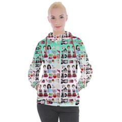 Kawaii Collage Green Ombre Women s Hooded Pullover by snowwhitegirl