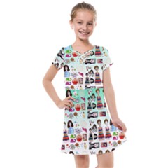 Kawaii Collage Green Ombre Kids  Cross Web Dress by snowwhitegirl