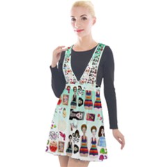 Kawaii Collage Green Ombre Plunge Pinafore Velour Dress by snowwhitegirl