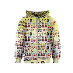 Kawaii Collage Yellow  Ombre Kids  Zipper Hoodie by snowwhitegirl