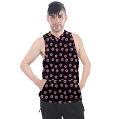 Peach Purple Daisy Flower Black Men s Sleeveless Hoodie by snowwhitegirl