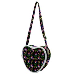 60s Girl Floral Daisy Black Heart Shoulder Bag