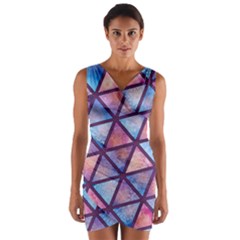 Triangle Mandala Pattern Wrap Front Bodycon Dress by designsbymallika