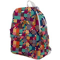 Geometric Mosaic Top Flap Backpack by designsbymallika