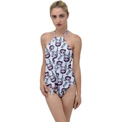 Doctor Pattern White Go With The Flow One Piece Swimsuit by snowwhitegirl