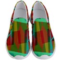 Rainbow colors palette mix, abstract triangles, asymmetric pattern Men s Lightweight Slip Ons View1