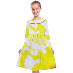 Golden Yellow Rose Kids  Midi Sailor Dress