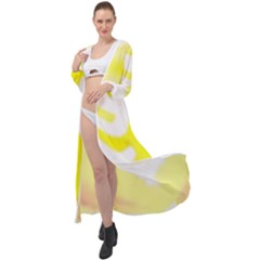 Golden Yellow Rose Maxi Chiffon Beach Wrap by Janetaudreywilson