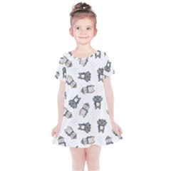 Cute Seamless Pattern With Koala Panda Bear Kids  Simple Cotton Dress by Amaryn4rt