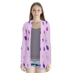 Seamless Cute Colourfull Owl Kids Pattern Drape Collar Cardigan by Amaryn4rt