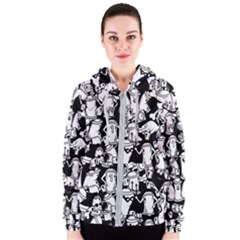 Graffiti Spray Can Characters Seamless Pattern Women s Zipper Hoodie by Amaryn4rt