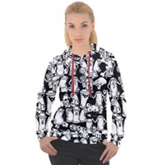 Graffiti Spray Can Characters Seamless Pattern Women s Overhead Hoodie by Amaryn4rt