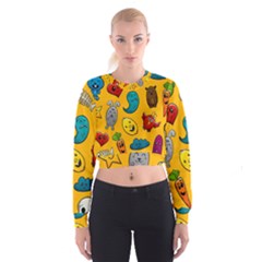 Graffiti Characters Seamless Ornament Cropped Sweatshirt by Amaryn4rt