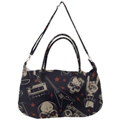 Grunge Seamless Pattern With Skulls Removal Strap Handbag by Amaryn4rt