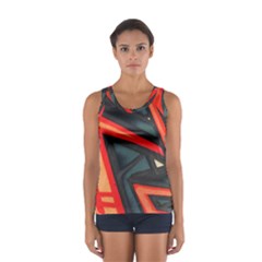 Graffiti Detail Wallpaper Texture Background Sport Tank Top  by Amaryn4rt