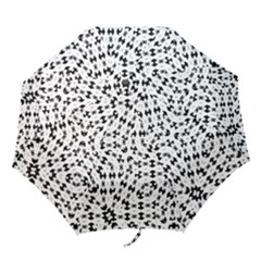 Black And White Ethnic Print Folding Umbrellas