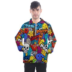 Graffiti Characters Seamless Pattern Men s Half Zip Pullover by Amaryn4rt