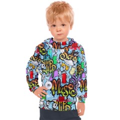 Graffiti Characters Seamless Pattern Kids  Hooded Pullover by Amaryn4rt