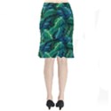 Tropical Green Leaves Background Short Mermaid Skirt View2