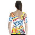 Colorful City Life Horizontal Seamless pattern Urban City Butterfly Sleeve Cutout Tee  View2